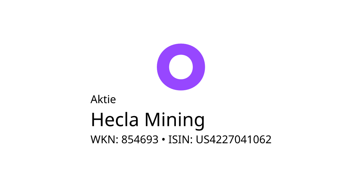 Hecla Mining Aktie 854693 US4227041062 Onvista