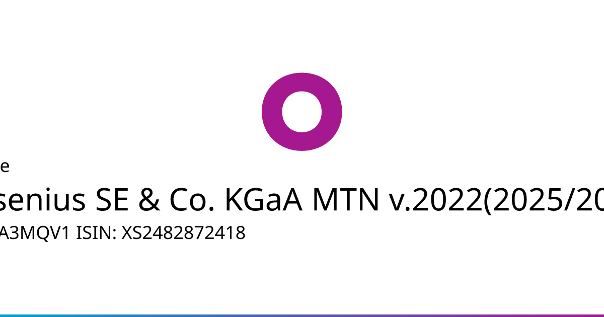 Fresenius SE & Co. KGaA MTN v.2022(2025/2025) • XS2482872418 • A3MQV1